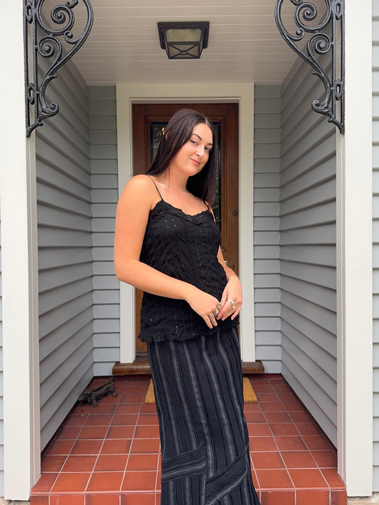 Black Beaded Cami | Size M