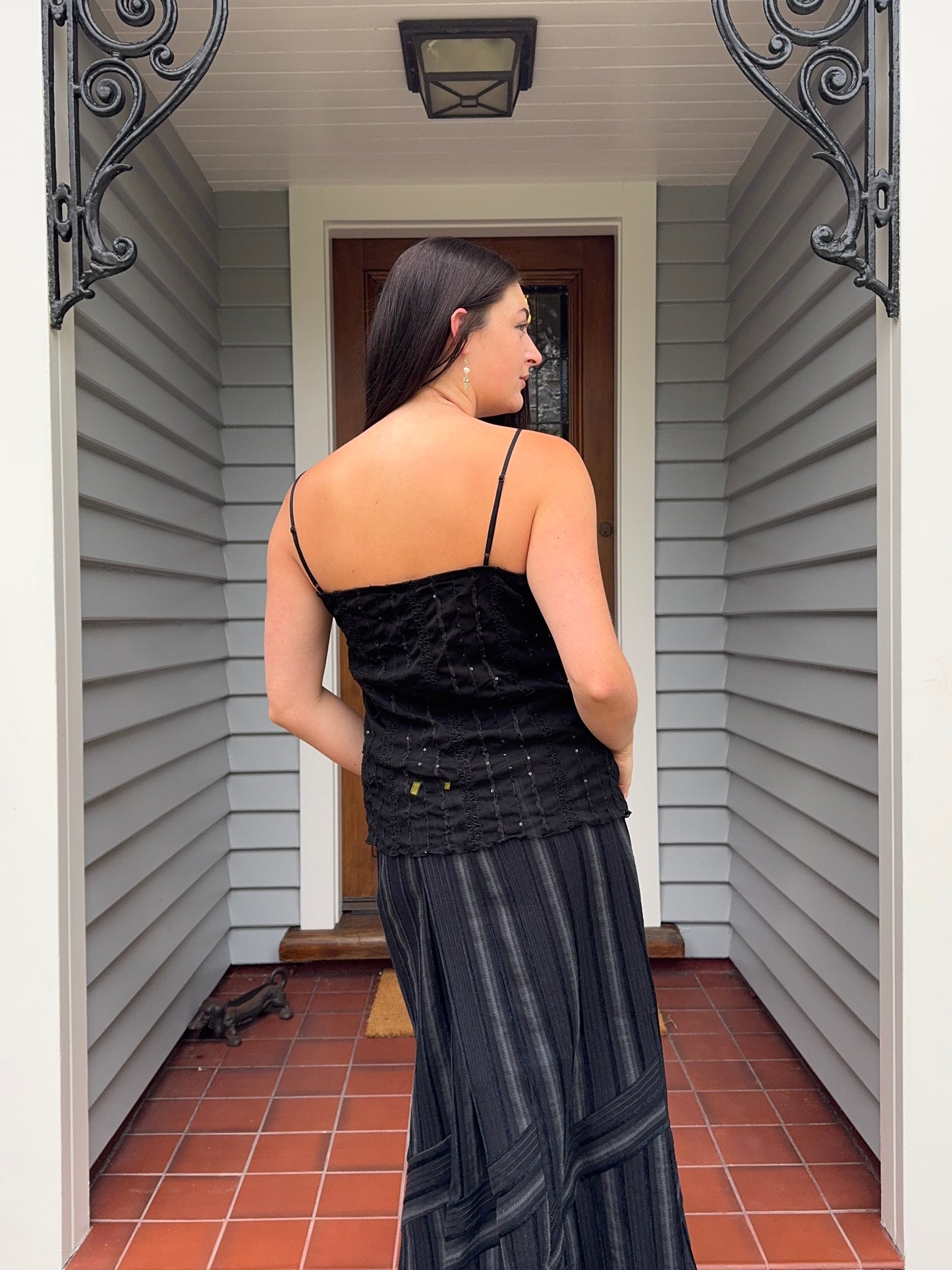 Black Beaded Cami | Size M