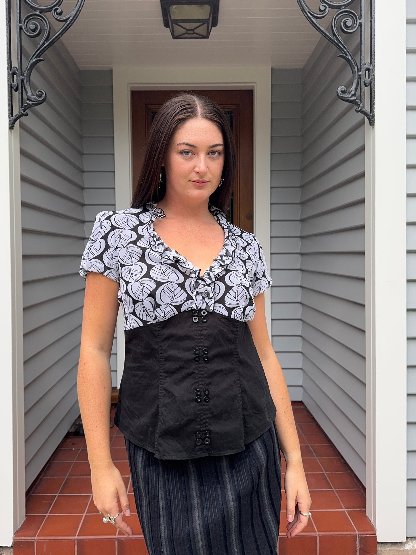 Multi-Material Blouse | Size 14-16