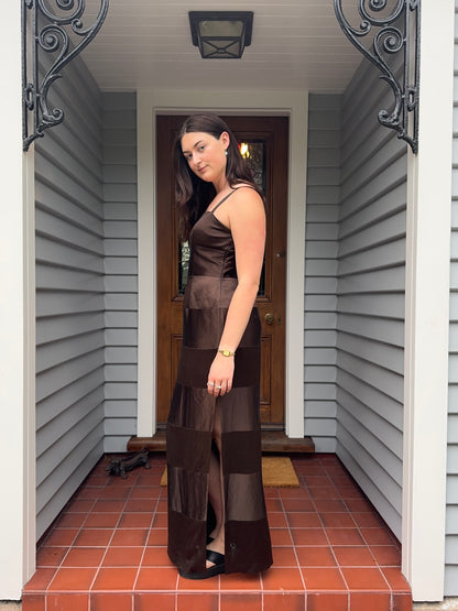 Vintage Brown Maxi Dress | Size 14