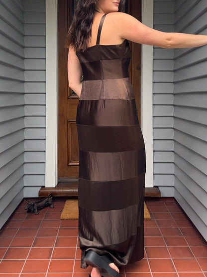 Vintage Brown Maxi Dress | Size 14