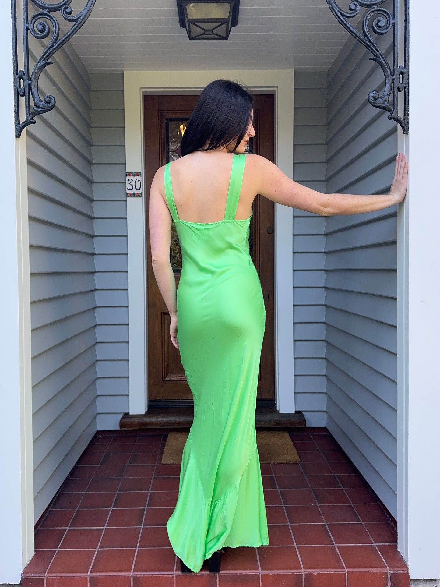 Silky Green Maxi Dress | Size 8-10