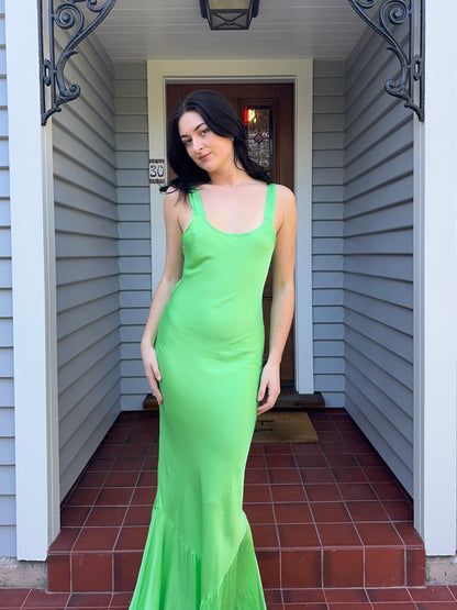 Silky Green Maxi Dress | Size 8-10