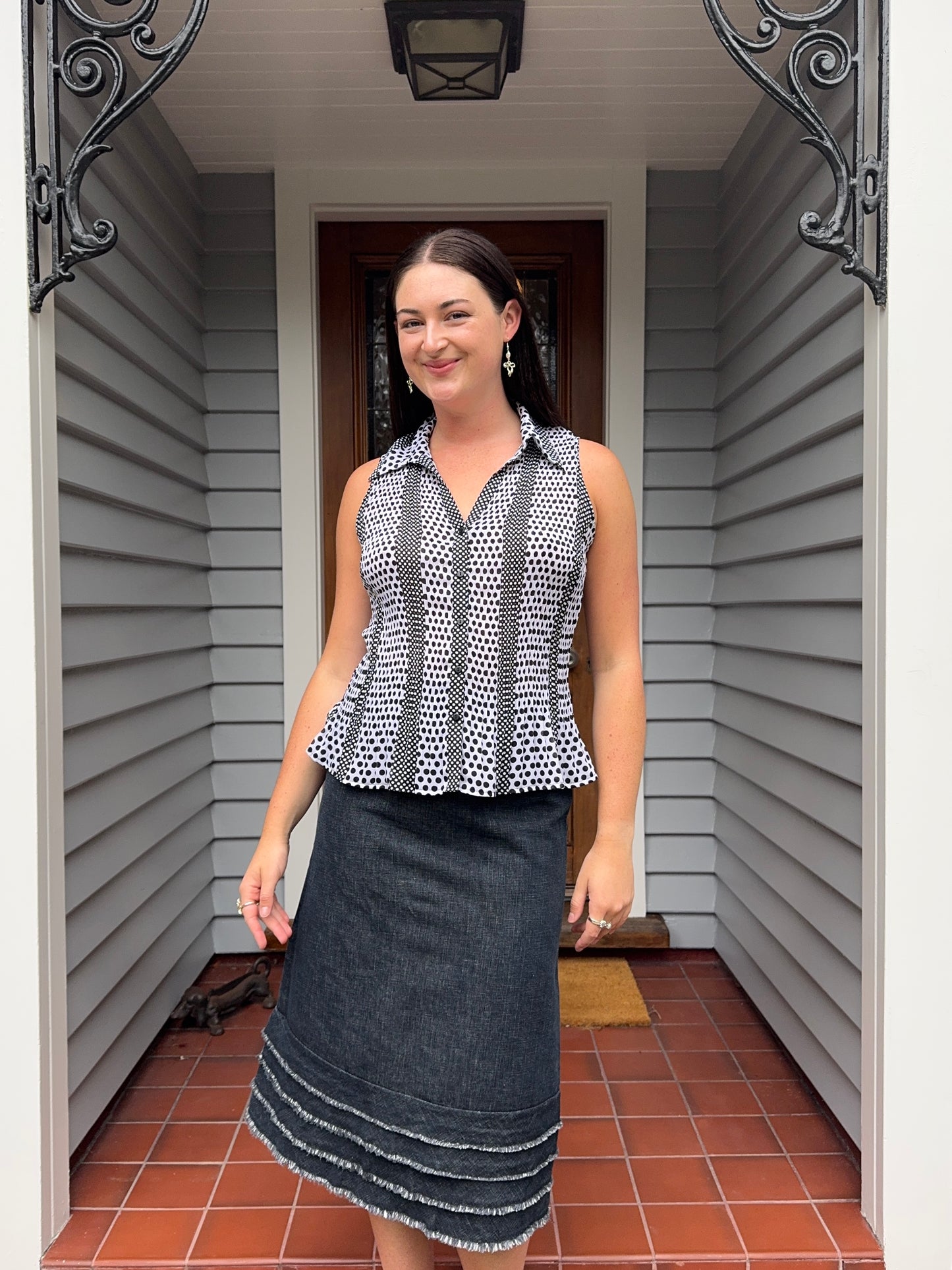 Sheer Polka Dot Blouse | Size 14-16