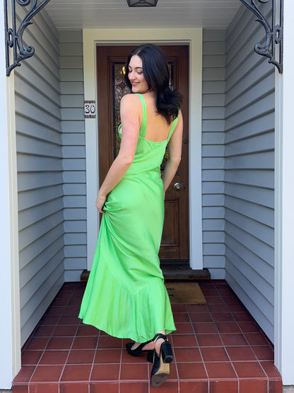 Silky Green Maxi Dress | Size 8-10