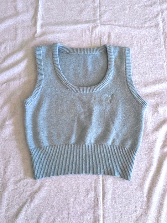 Blue Vest with Bow Detail | Size 8-10