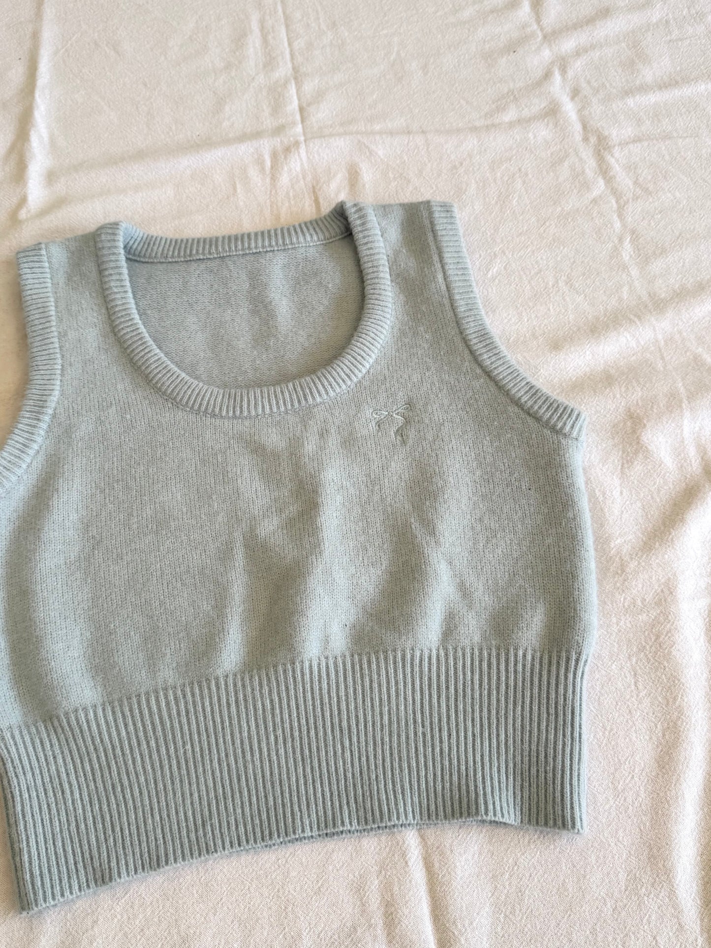 Blue Vest with Bow Detail | Size 8-10