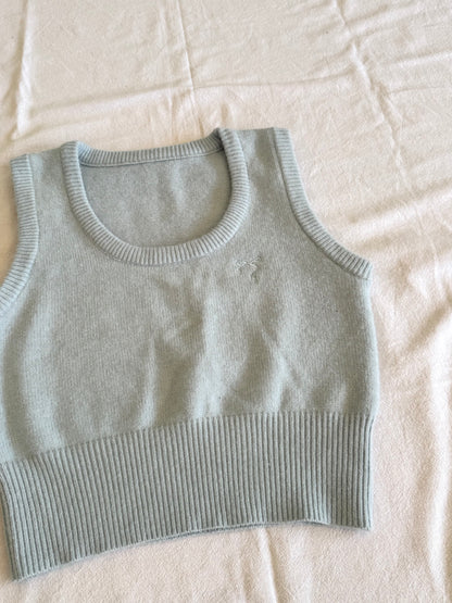 Blue Vest with Bow Detail | Size 8-10