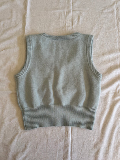Blue Vest with Bow Detail | Size 8-10