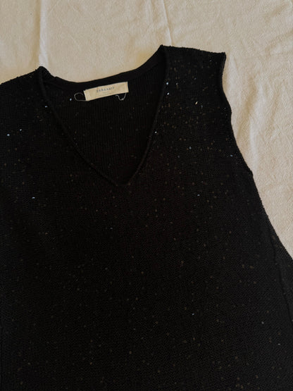 Sparkly Black Singlet | Size M