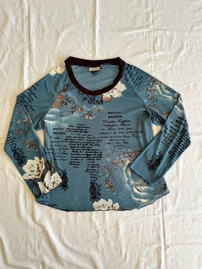 Blue/Brown Graphic Top | Size XL
