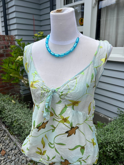 Beautiful Blue Floral Singlet | Size 10-12