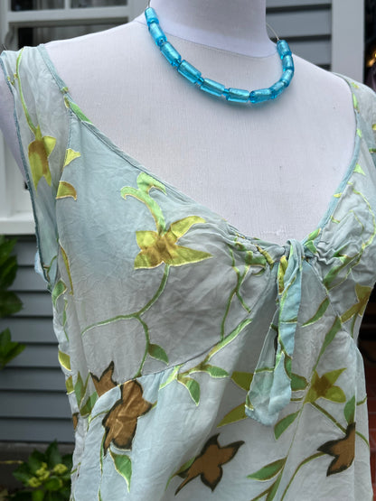 Beautiful Blue Floral Singlet | Size 10-12