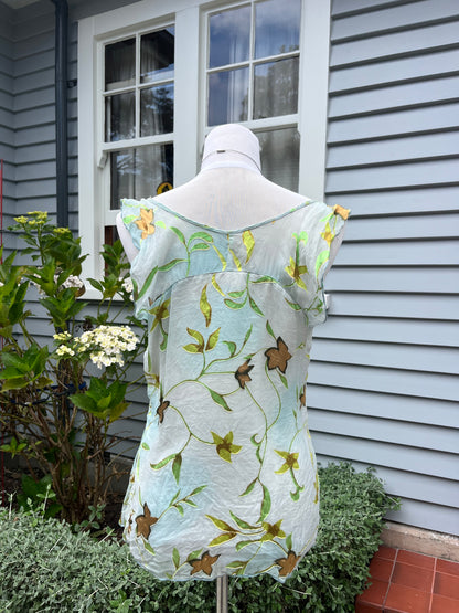 Beautiful Blue Floral Singlet | Size 10-12