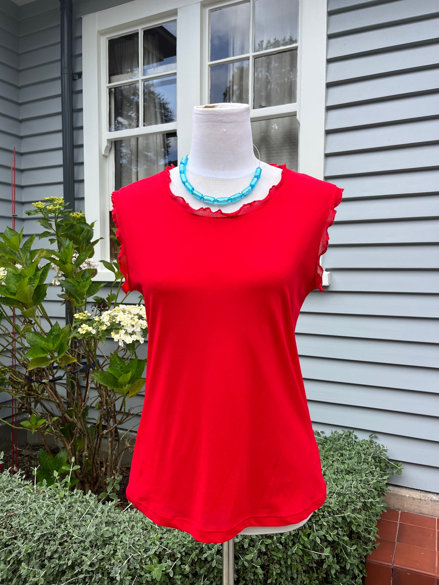 Bright Red Singlet with Frills | Size 12