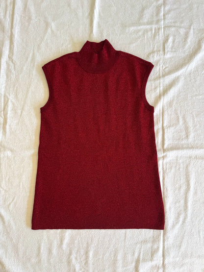 Red Sparkly Halter Top | Size S