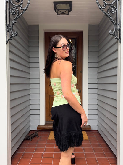 Vintage Green Beaded Boob-Tube | Size 8