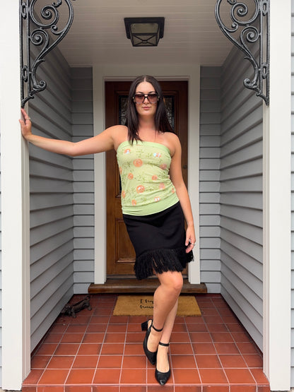 Vintage Green Beaded Boob-Tube | Size 8