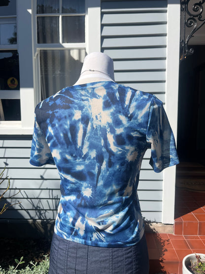 Blue Mesh Crop Top | Size 8