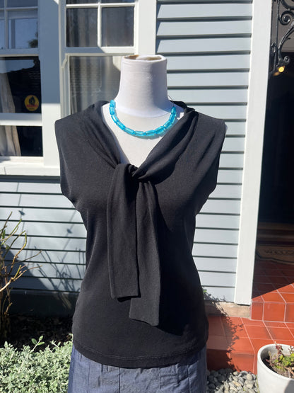 STAXS Black Bow Singlet | Size 12