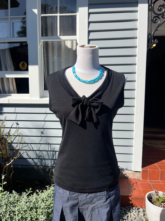 STAXS Black Bow Singlet | Size 12