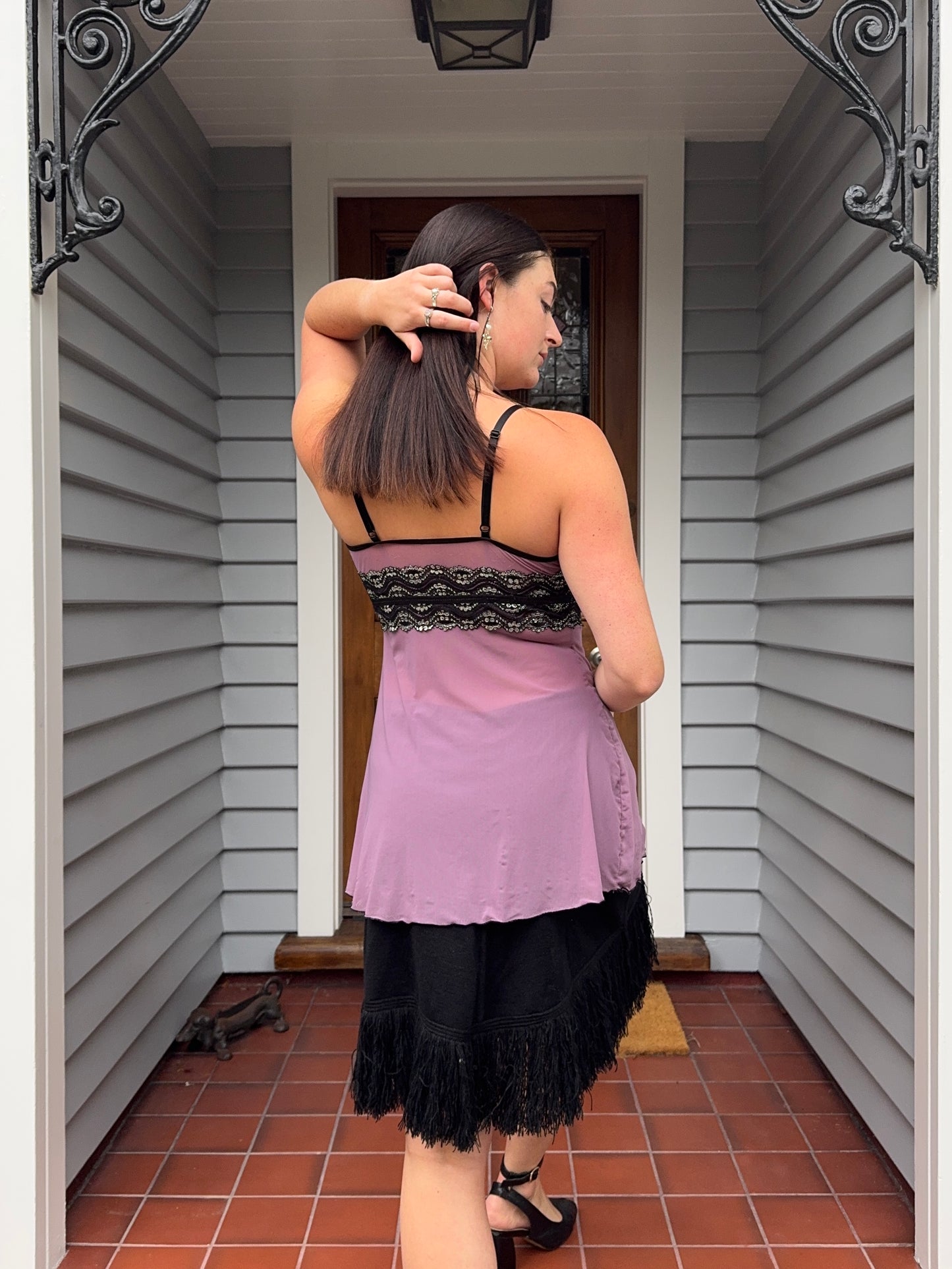 Sheer Purple Lace Cami | Size M-L