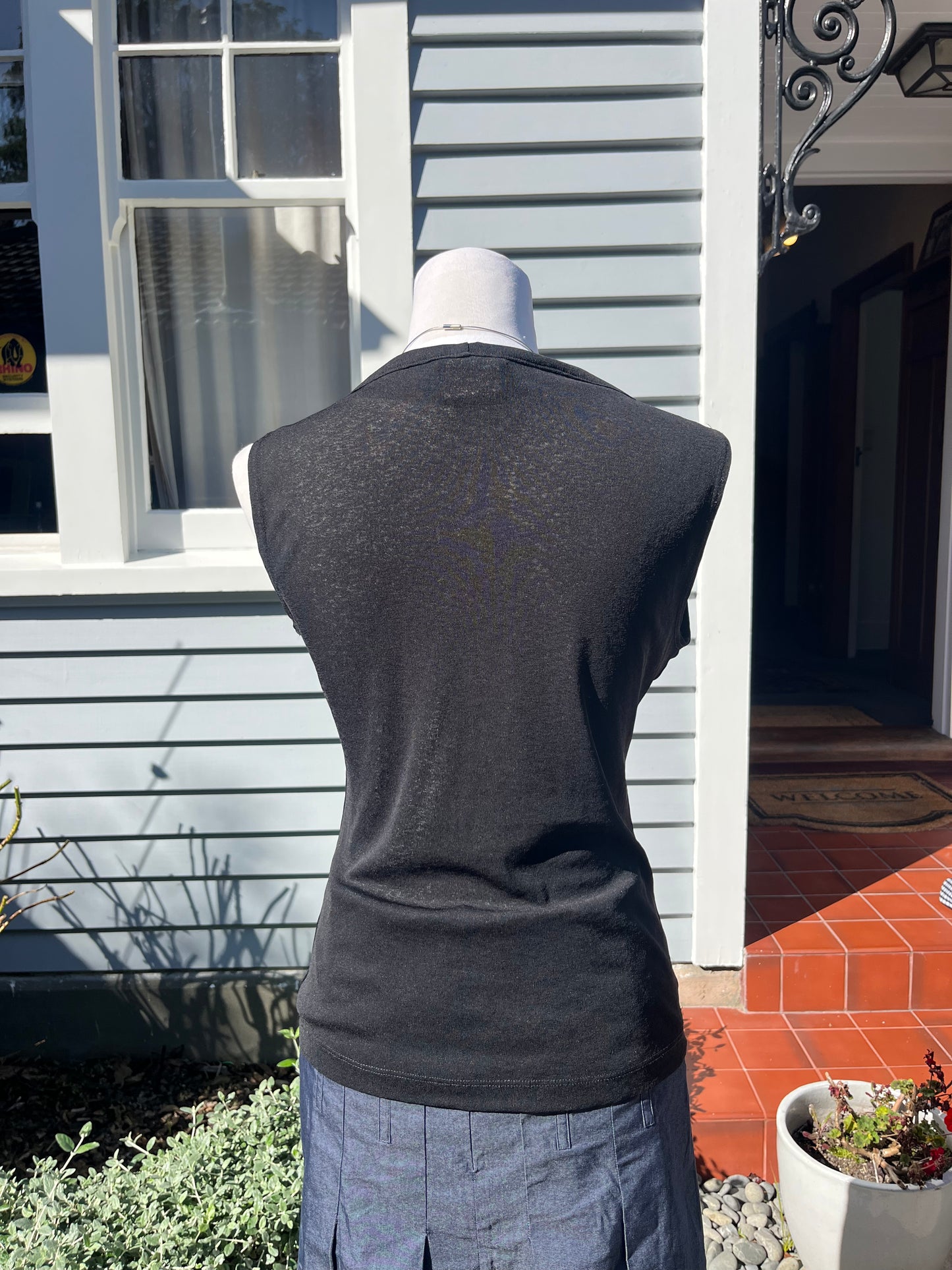 STAXS Black Bow Singlet | Size 12