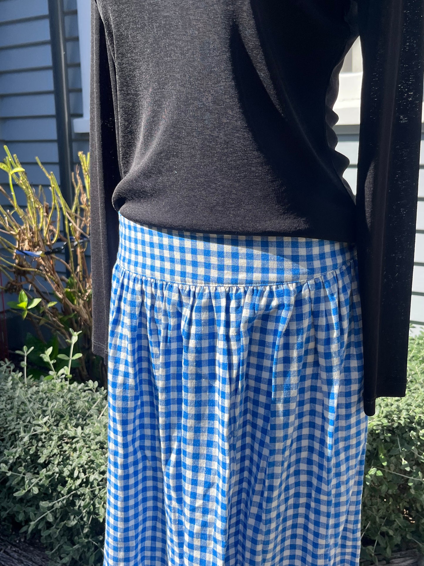 Blue Checkered Maxi Skirt | Size 10