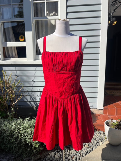 Red babydoll mini dress | Size 12