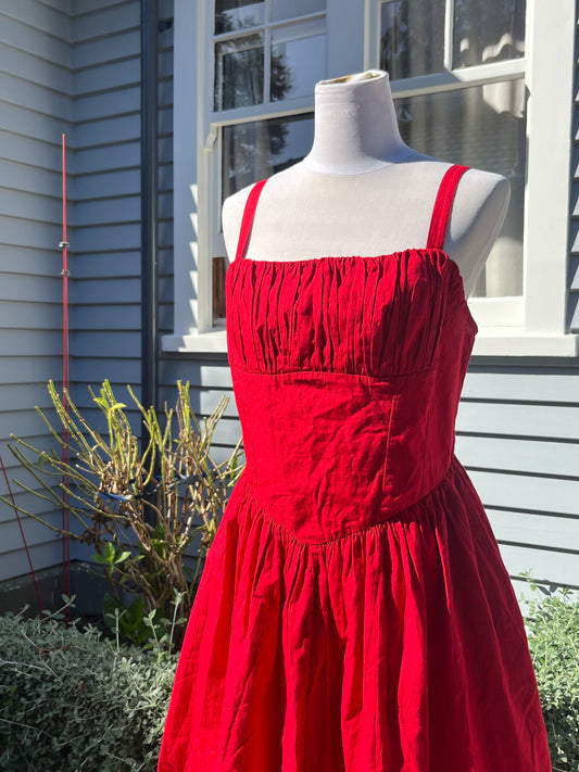 Red babydoll mini dress | Size 12