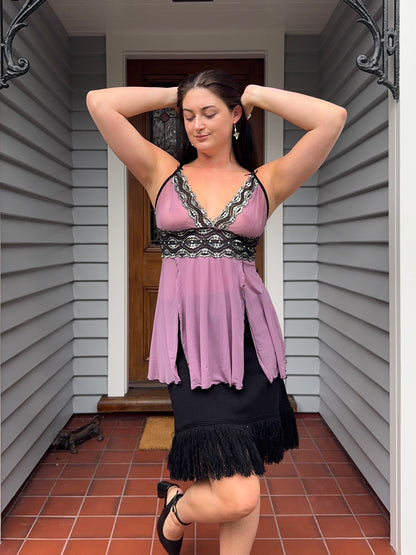 Sheer Purple Lace Cami | Size M-L