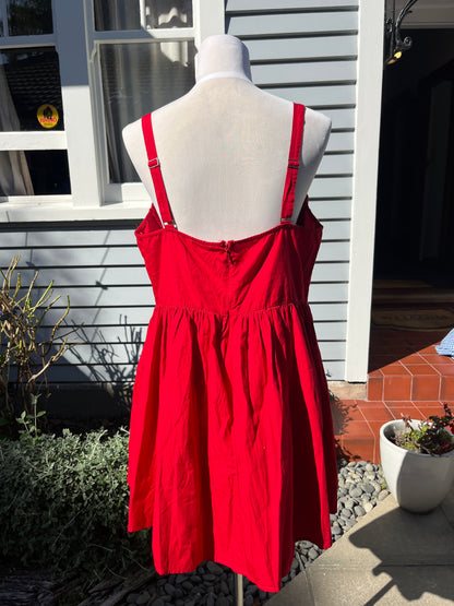 Red babydoll mini dress | Size 12