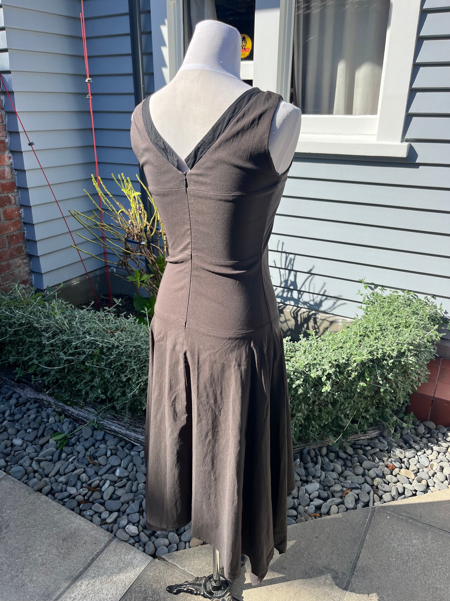 Fitted Brown Midi Dress | Size 8