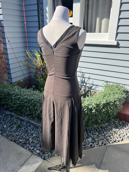 Fitted Brown Midi Dress | Size 8