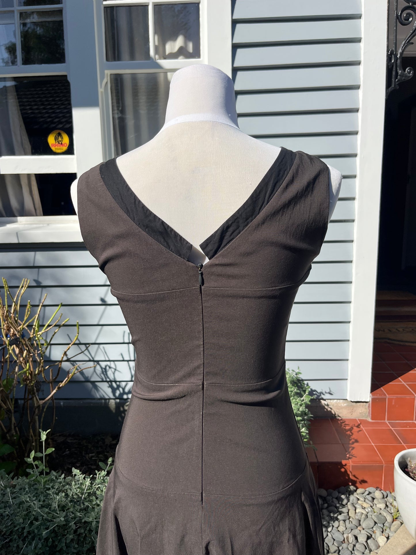 Fitted Brown Midi Dress | Size 8