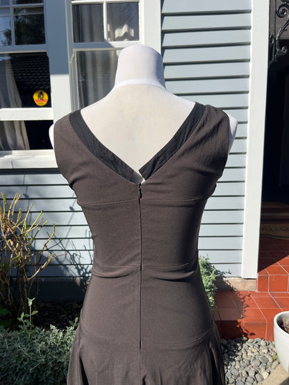 Fitted Brown Midi Dress | Size 8