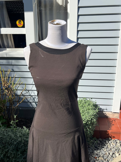 Fitted Brown Midi Dress | Size 8