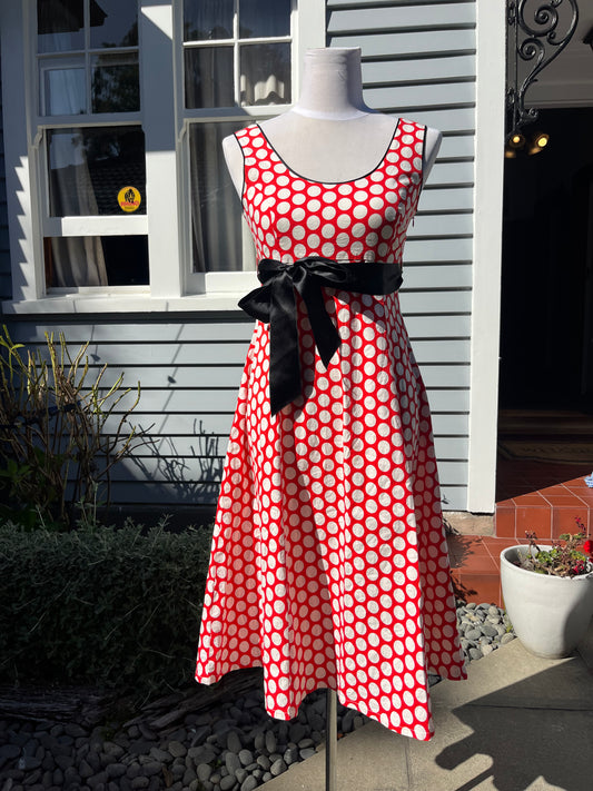 Polka-Dot NZ Made Midi Dress | Size 8-10