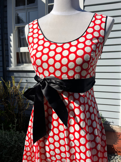 Polka-Dot NZ Made Midi Dress | Size 8-10