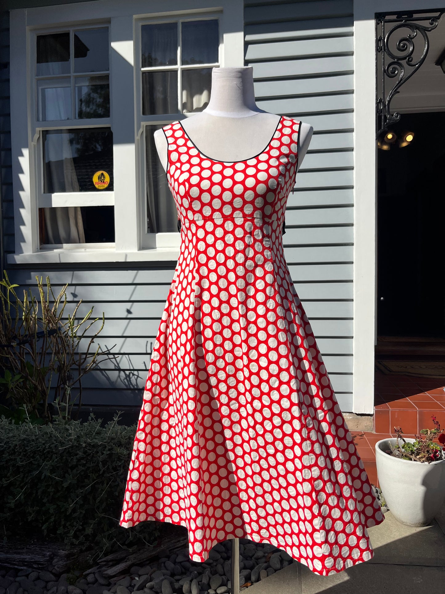 Polka-Dot NZ Made Midi Dress | Size 8-10