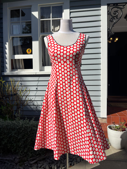 Polka-Dot NZ Made Midi Dress | Size 8-10