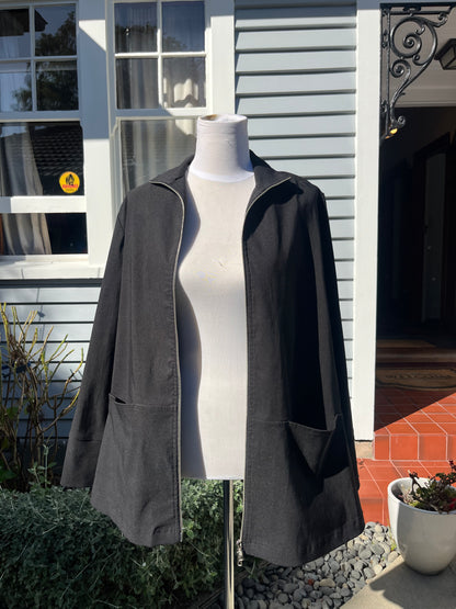 Zip Up Black Jacket | Size 14