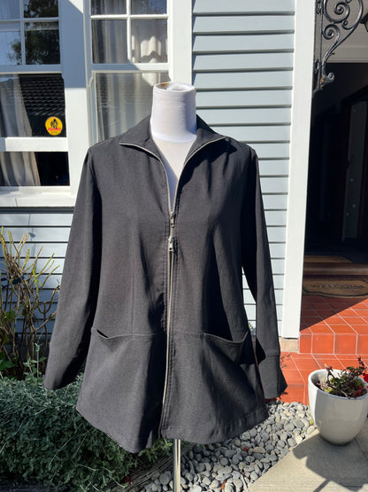 Zip Up Black Jacket | Size 14
