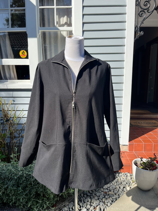 Zip Up Black Jacket | Size 14