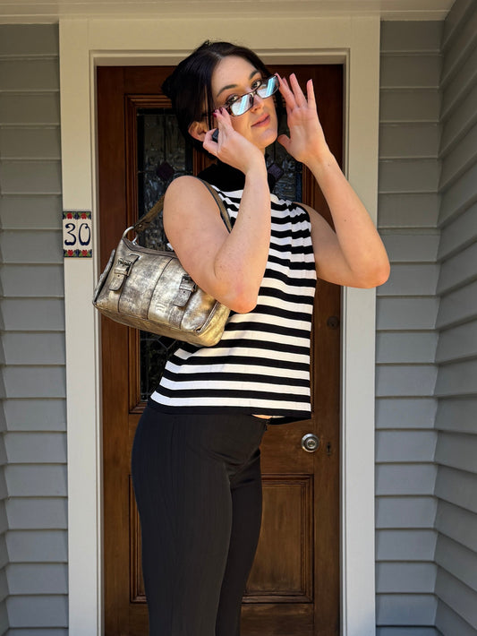 Striped Turtleneck | Size L