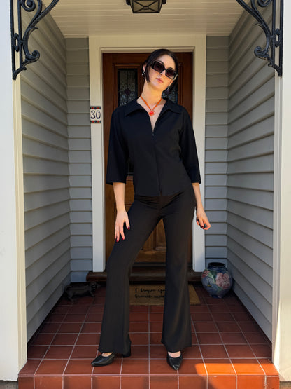 3/4 Sleeve Zip Up Blouse | Size 14-16