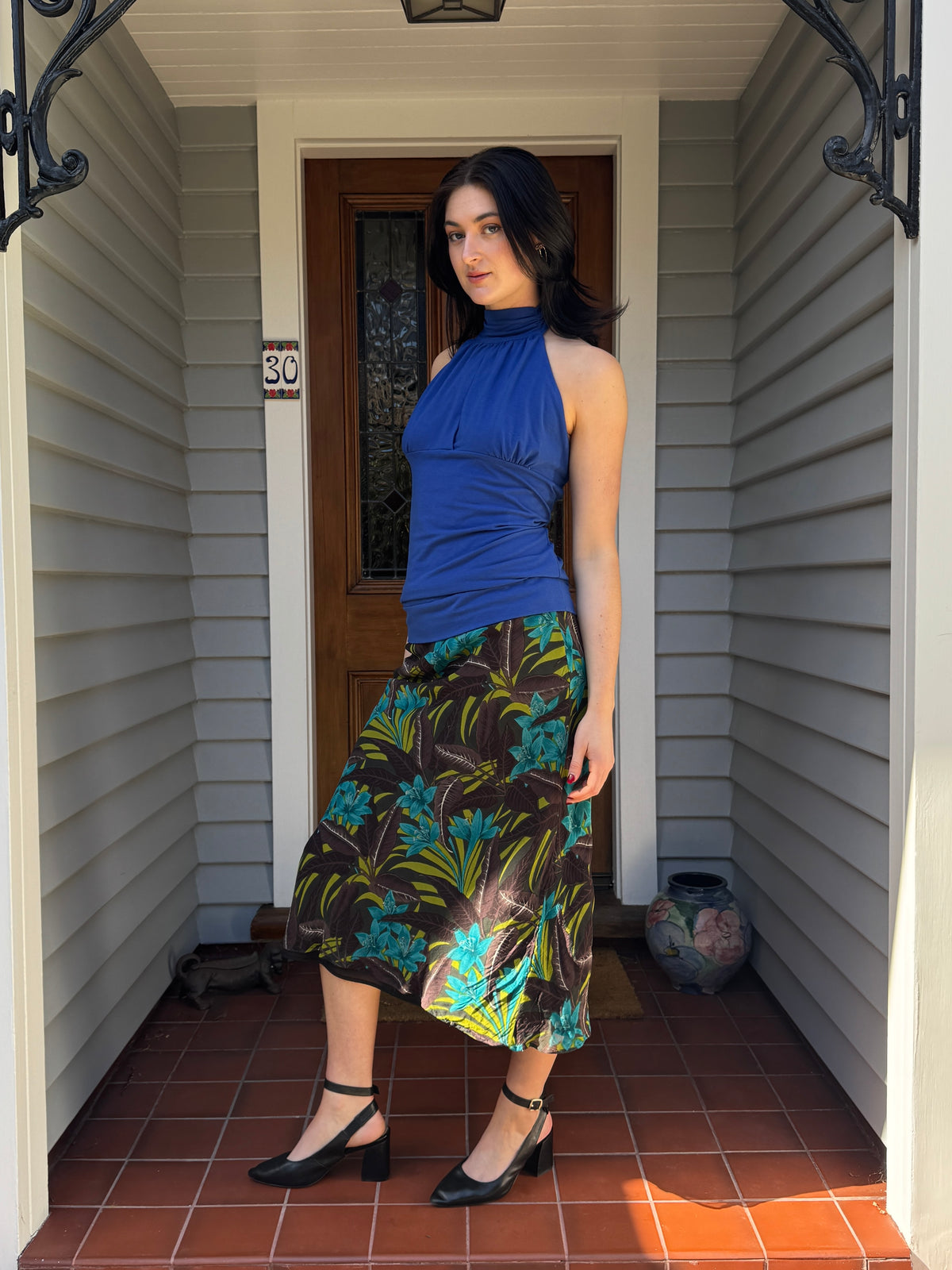 90s Floral Midi Skirt | Size 10