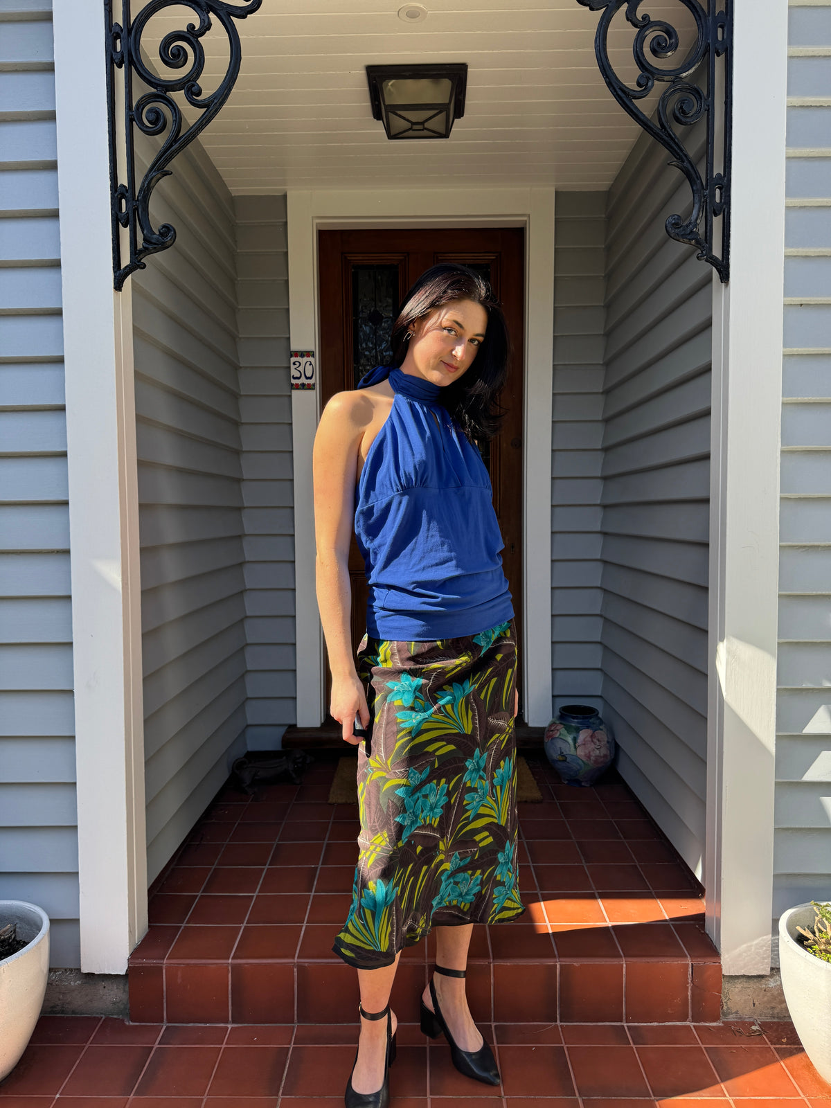 Vintage Halter Neck Top | Size L