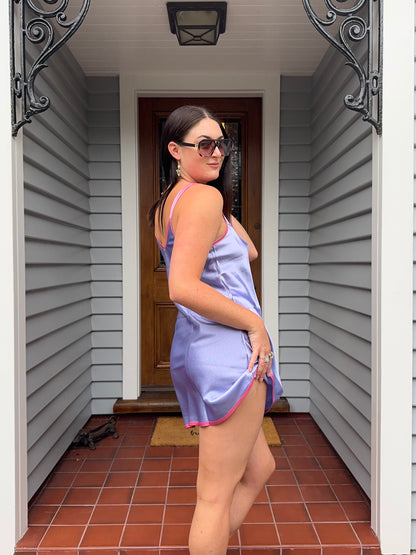 Pink & Purple Polka Dot Slip Dress | Size Small