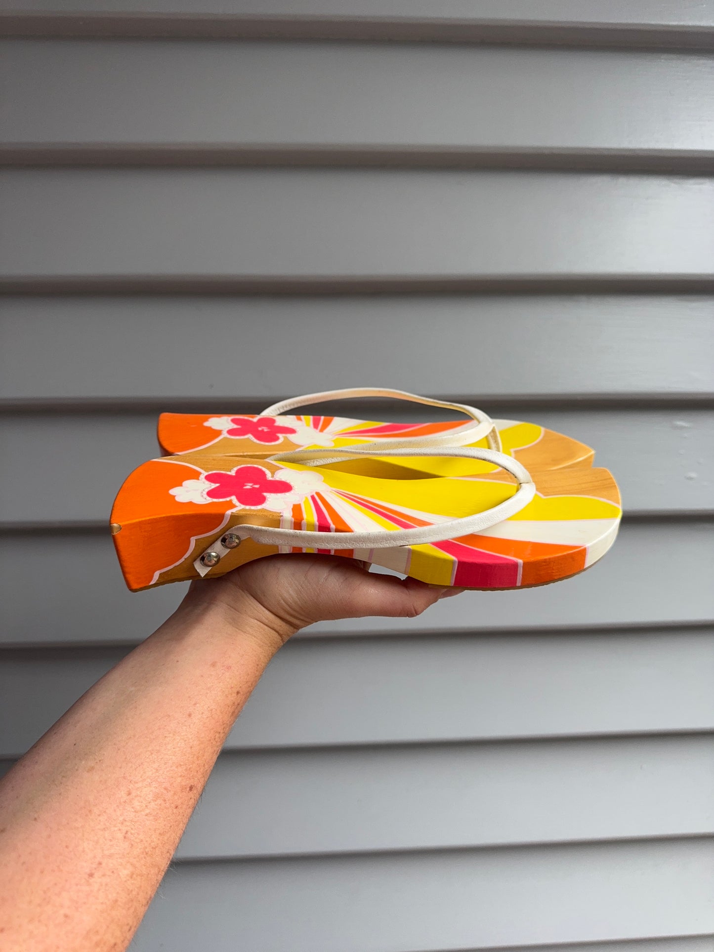Floral Wooden Sandals | Size 39